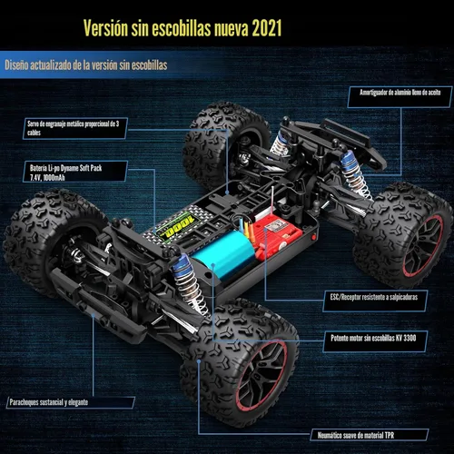 Vista 5 de HAIBOXING autos de control remoto sin escobillas a escala 1/18, rápidos, 18859A, 4WD todoterreno, camiones de control remoto 48 KM/H de velocidad