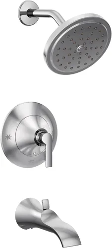 Vista 6 de Moen TS2203EPBN Doux Posi-Temp - Kit de bañera de equilibrio de presión y ducha de rendimiento ecológico, requiere válvula, níquel cepillado