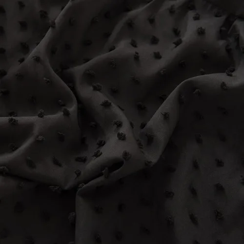 Vista 4 de Falda de cama de lunares copetudos, falda de cama con volantes tamaño King con esquinas divididas, faldas de cama con volantes de 14 pulgadas