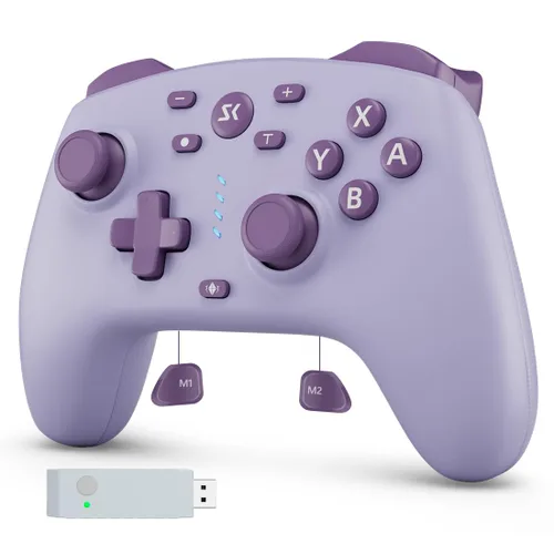 Vista 8 de Wireless Switch Controller for Switch/Switch 2/Lite/OLED/PC Controller with 2.4G Adapter, 2 Pack Switch Controller with Hall Joysticks & Hall