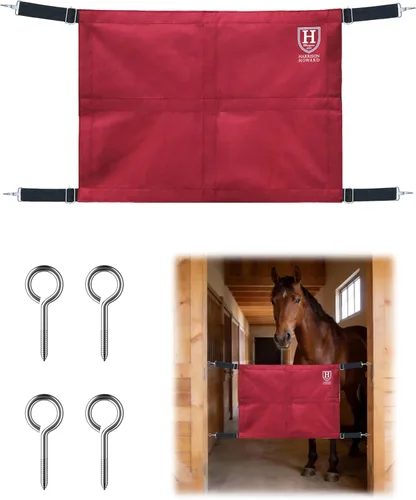 Vista 7 de Harrison Howard Protector de bloqueo para granero de caballos con correas ajustables y ganchos de resorte resistentes incluidos protector de parada