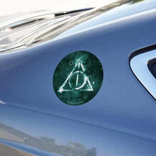 Vista 3 de Harry Potter Deathly Hallows Logo Automotive Car Refrigerador Locker Imán de vinilo