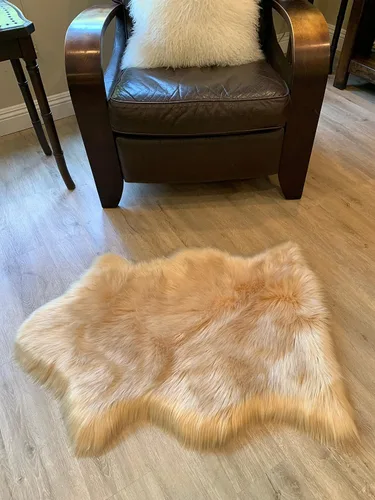 Vista 6 de LAMBZY Alfombra de pelo de oveja sintética, hipoalergénica, súper suave, sedosa para sala de estar, habitación de los niños, sofá