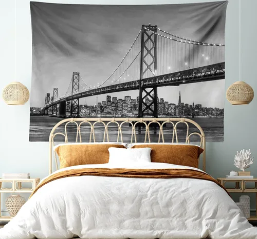 Vista 34 de Lunarable Tapiz mexicano, tema de cultura latinoamericana, sombrero de paja, manta de serape de Maracas, decoración de tela para colgar en la pared