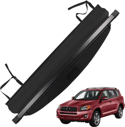 Vista 7 de Cubierta de carga para Toyota Rav4 2006 2007 2008 2009 2010 2011 2012 para accesorios de Toyota Rav4, negra, retráctil, estilo de fábrica, cubierta