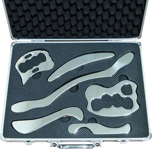 Vista 11 de AnTixei - Rascador muscular de acero inoxidable Gua Sha, juego de herramientas de masaje (7 piezas) - Juego de herramientas IASTM, gran herramienta