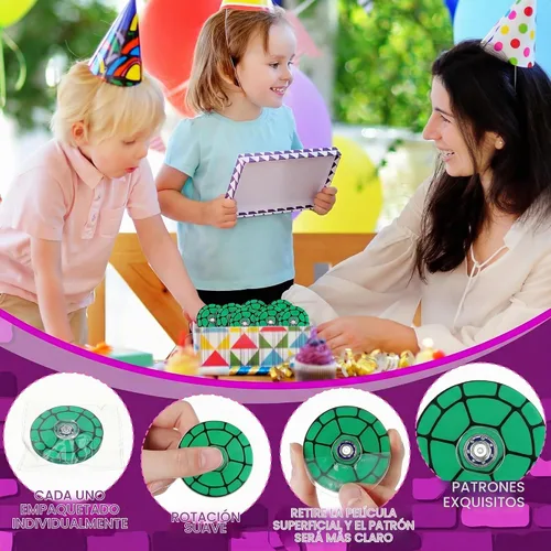 Vista 3 de Sotiff 24 piezas de tortuga verde Fidget Spinners a granel, mini juguetes