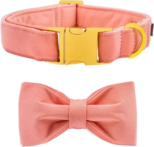Vista 51 de Collar de perro a cuadros de búfalo amarillo otoñal con pajarita elegante Otoño-Lazo-Cuadros Amarillo