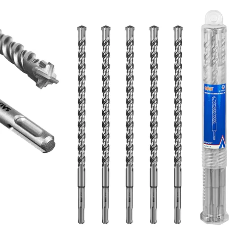 Vista 39 de SALI 10 brocas de martillo giratorio SDS Plus de 1/2 x 6 pulgadas, kit de broca para hormigón, material de carburo de doble rosca de tipo cruzado