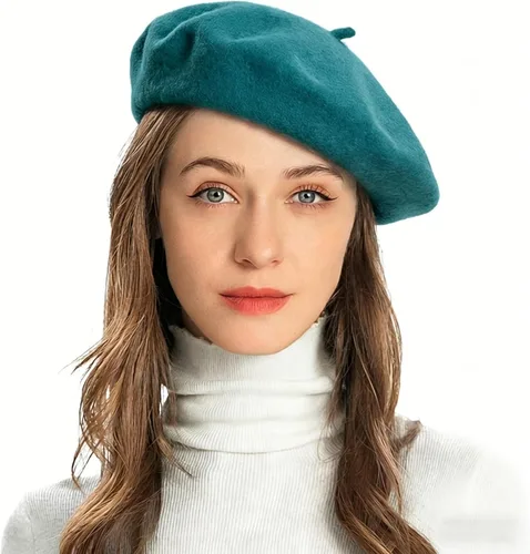 Vista 33 de ZLYC Boina Francesa de Lana Sombrero Color Sólido Gorra Boina para Mujeres y Niñas Amarillo básico
