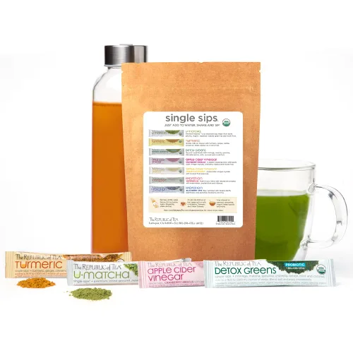 Vista 2 de The Republic of Tea SweetSips™ Single Sips® Sampler Sobre, 7 sorbos individuales de té en polvo