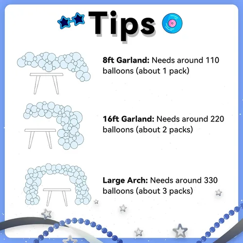 Vista 8 de FunHot Kit de arco de globos azules y plateados, kit de guirnalda de globos de color azul metálico y blanco plateado con globos de aluminio