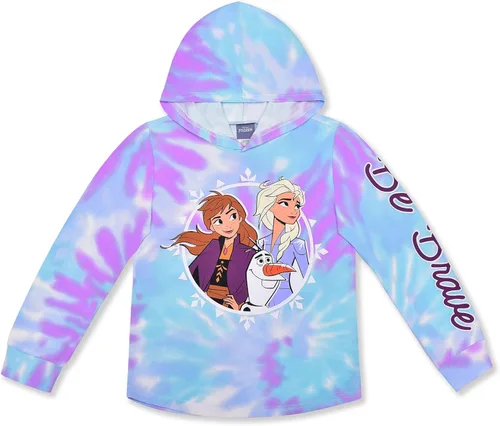 Vista 2 de Disney Frozen Elsa Anna and Olaf - Conjunto de sudadera con capucha y pantalones deportivos para niñas pequeñas y niños pequeños lilaazul