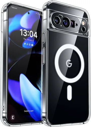 Vista 31 de CANSHN Funda magnética para Google Pixel 9 Pro XL (6.8 pulgadas), mejorada [protección completa de la cámara] [compatible con Magsafe]