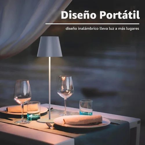 Vista 5 de uuffoo Paquete de 2 lámparas de mesa inalámbricas recargables de 5000 mAh, luces a pilas, control táctil, lámparas de escritorio portátiles LED de 3
