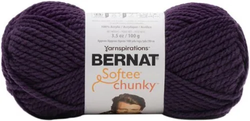 Vista 41 de Ovillo sólido Bernat Softee Chunky, Acrílico, Rojo Berry, Paquete de 1