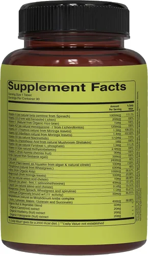 Vista 6 de Pure Nutrition - Multivitaminas integrales para hombres 90 pestañas One-A-Day 100% RDA 24 vitaminas y minerales naturales Multivitamínico