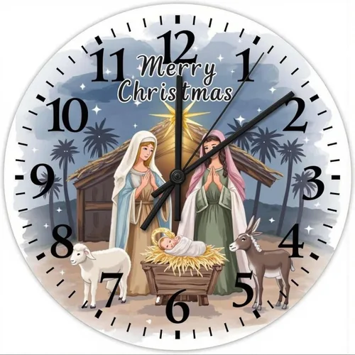 Vista 26 de Farmhouse Silent Wooden Wall Clock Non-Ticking Battery Operated 10" Retro Rustic Arabic Numerals Colorful Decorative Small Wall Clocks for Living
