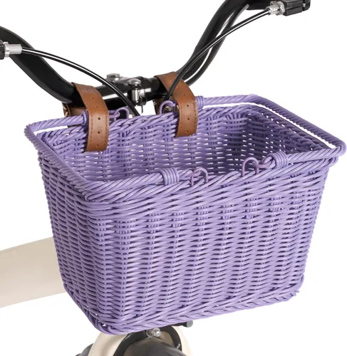Vista 17 de Cesta de bicicleta para niños, canasta delantera para bicicleta para niños, pequeña cesta de mimbre para niños y niñas, cesta pequeña de mimbre