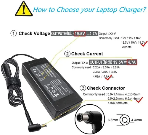 Vista 2 de 92W 19.5V 4.7A Adaptador de CA Cargador portátil para Sony VAIO VGP-AC19V37 VGP-AC19V10 VGP-AC19V12 VGP-AC19V48 VGP-AC19V61 VGP-AC19V33 VGP-AC19V26