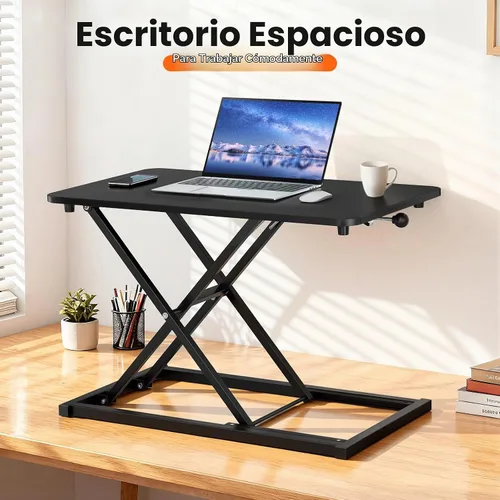 Vista 7 de Convertidor de escritorio de pie de altura ajustable, elevador de teclado de 23.6 x 13.4 pulgadas para elevador de escritorio de pie, soporte