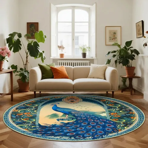 Vista 288 de Alfombra abstracta de 3 x 5 para sala de estar, dormitorio, entrada, color azul