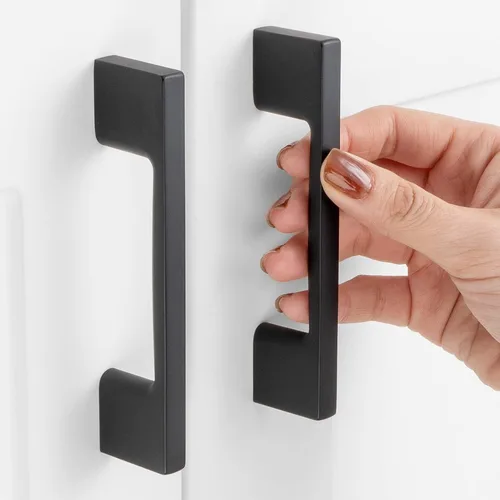 Vista 14 de Paquete de 10 tiradores para gabinete de 3-3/4 pulgadas (96mm) de color negro mate, manijas de gabinete negro para cocina, accesorios de cocina