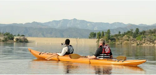Vista 6 de Old Modern Handicrafts Kayak de madera en tándem de 19 pies para 2 personas, kayak real hecho a mano en más de 500 horas, 229 pulgadas de largo x 27