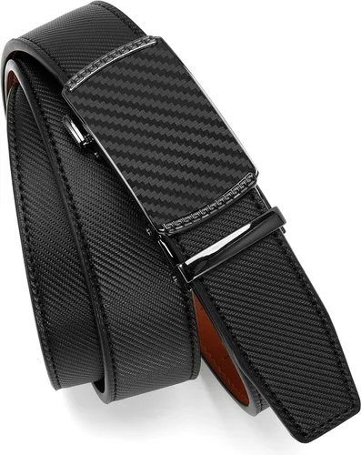 Vista 8 de CHAOREN Cinturón para hombre de cuero con trinquete - Ajuste personalizable, estilo sin esfuerzo (35 mm)