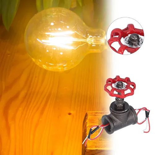 Vista 4 de Interruptor de luz retro Steampunk de 3/4 pulgadas para lámpara de tubo de agua, lámpara de mesa vintage