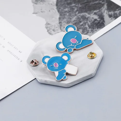 Vista 3 de 2pcs KPOP Brooch KPOP Merchandise Set KPOP Army Bangtan Cute Enamel Lapel Pin KPOP Gift for Children Women Clothing Backpack