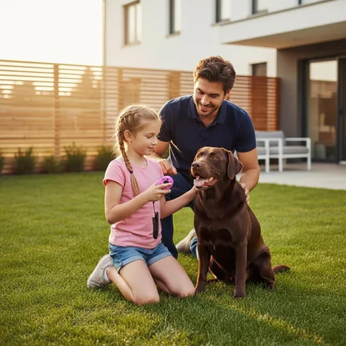 Vista 3 de 2 unidades de clicker rosa para perros para entrenamiento, fáciles de usar con botón accesorios de entrenamiento para perros, fuertes y duraderas