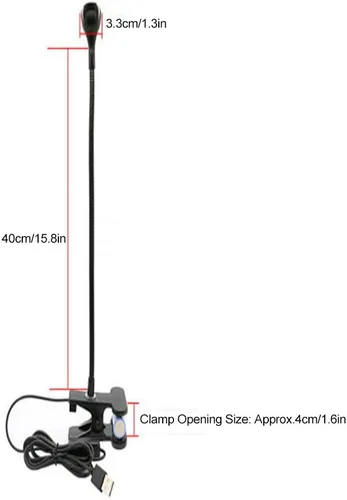 Vista 2 de Yosoo Abrazadera LED, clip de abrazadera flexible USB en luz de escritorio LED lámpara de noche para estudio de lectura