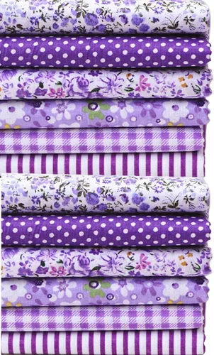 Vista 13 de MSCFTFB 14 piezas surtidas de 7 diseños cuadrados de tela, paquetes de tela precortados de retazos cuadrados para coser manualidades, apliques