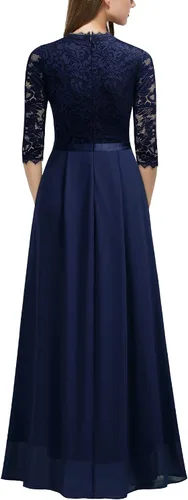 Vista 2 de MISSMAY - Vestido largo, de encaje floral, formal, para mujer, con mangas 23