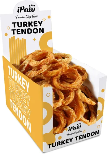 Vista 14 de iPaw - Tendón de pavo para perros, masticable natural de grado humano para cachorros, hueso 4 Pcs/Pack (Small), Single Protein, Hypoallergenic