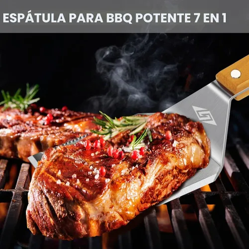 Vista 3 de Juego de herramientas para barbacoa STEVEN-BULL S, accesorios para barbacoa extra largos, accesorios para parrilla para parrilla al aire libre