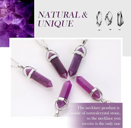 Vista 4 de MJartoria Collar de pentagrama de luna con diadema de cristal de pentáculo collar de chakra con dije collares de varias capas para mujer conjunto
