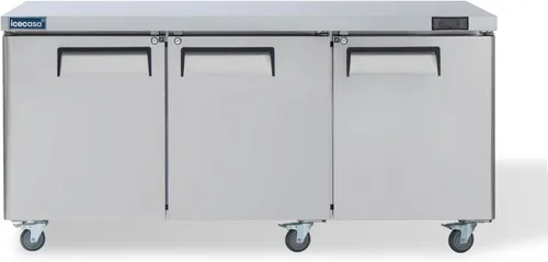 Vista 10 de ICECASA 27" de ancho Congelador comercial de encimera para debajo del mostrador de una puerta de acero inoxidable con enfriamiento por ventilador