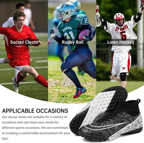 Vista 6 de Mens Soccer Cleats Women Football Cleats for Big Boy TF