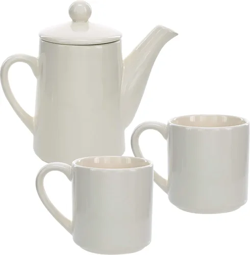 Vista 5 de Pavilion Gift Company - Juego de té apilable para dos - Love 15 oz Teapot con 2 tazas Live & Laugh de 8 onzas