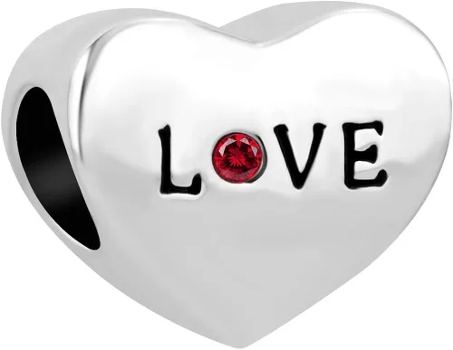 Vista 2 de LuckyJewelry - Abalorio para pulsera de abalorios, diseño de corazón