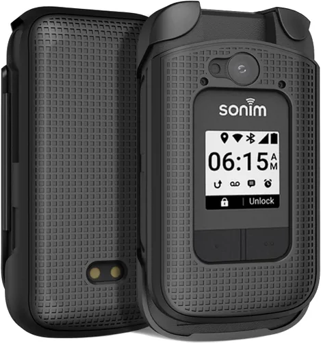 Vista 4 de Funda con clip para teléfono móvil Sonim XP3 Plus 4G, cubierta rígida delgada Nakedcellphone y [rotación/trinquete] Combo de funda de cadera