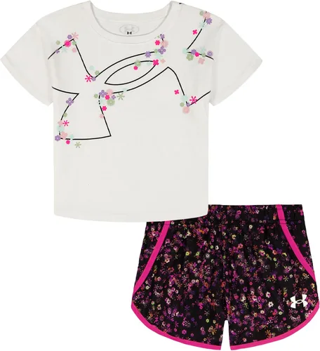 Vista 60 de Under Armour Conjunto de camiseta y pantalones cortos de manga corta de 2 piezas para niña Soft Fabric for Everyday Comfort, Breathable, Lightweight