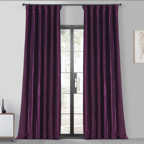 Vista 12 de HPD Half Price Drapes - Cortinas opacas para dormitorio y sala de estar - Cortina opaca de tafetán de seda sintética 127 x 213 cm (1 panel)