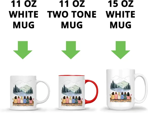 Vista 6 de Gossby Taza de café personalizada para mejor amiga, regalo personalizado para mejor amiga con diseño, nombre, Navidad, cumpleaños, regalo de amistad