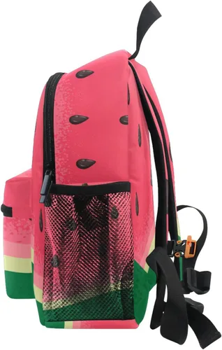 Vista 4 de Mochila escolar para niños pequeños, mochila escolar para niños y niñas, guardería, escuela, jardín de infantes, Sandía, Moderno