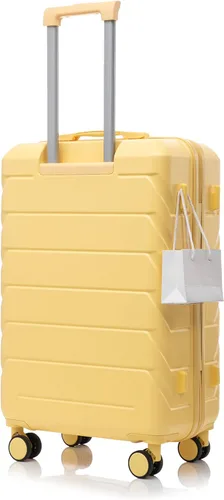 Vista 27 de GDFStudio Juego de equipaje de 3 piezas de 20/24/28 pulgadas, maleta giratoria de carcasa dura ABS con ruedas silenciosas de 360°, Beige, Moderno