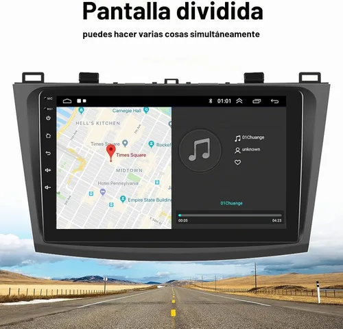 Vista 7 de Radio estéreo de coche para Mazda 3 2009 2010 2011 2012 2013, Android 15 2G+64G Carplay inalámbrico Android Auto, 9 pulgadas pantalla táctil coche