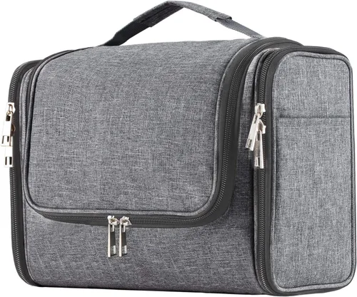 Vista 8 de Buruis - Neceser grande para hombres y mujeres, bolsa de viaje colgante para maquillaje, cosméticos, afeitado, artículos de tocador, kit Dopp